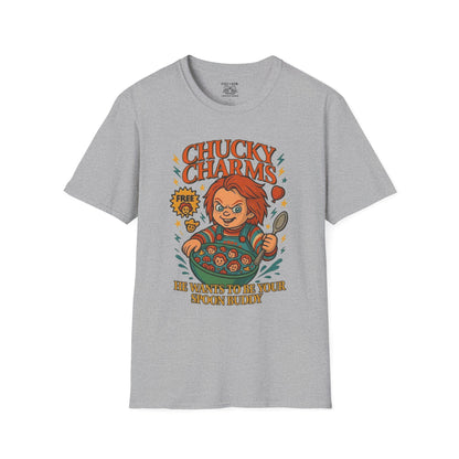 Chucky Charms T-Shirt - Horror Movie Fan Tee, Unisex Funny Shirt, Gift for Occasions, Spooky Aesthetic Apparel