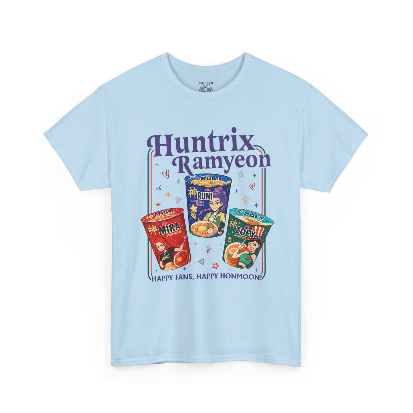 Huntrix Demon Hunter Unisex Heavy Cotton Tee, Fun Casual Wear, Perfect for Food Lovers, Gift for Friends, Anime Lovers Tee