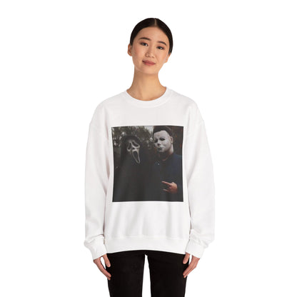 Spooky Horror Movie Sweatshirt, Cozy Fall Apparel, Unisex Crewneck, Halloween Clothing, Movie Night, Scary Vibes, Gift for Horror Fans