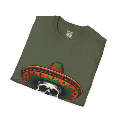 Skull Sombrero T-Shirt | Day of the Dead Gift, Unisex Graphic Tee, Halloween Costume, Music Festival Shirt, Casual Summer Wear