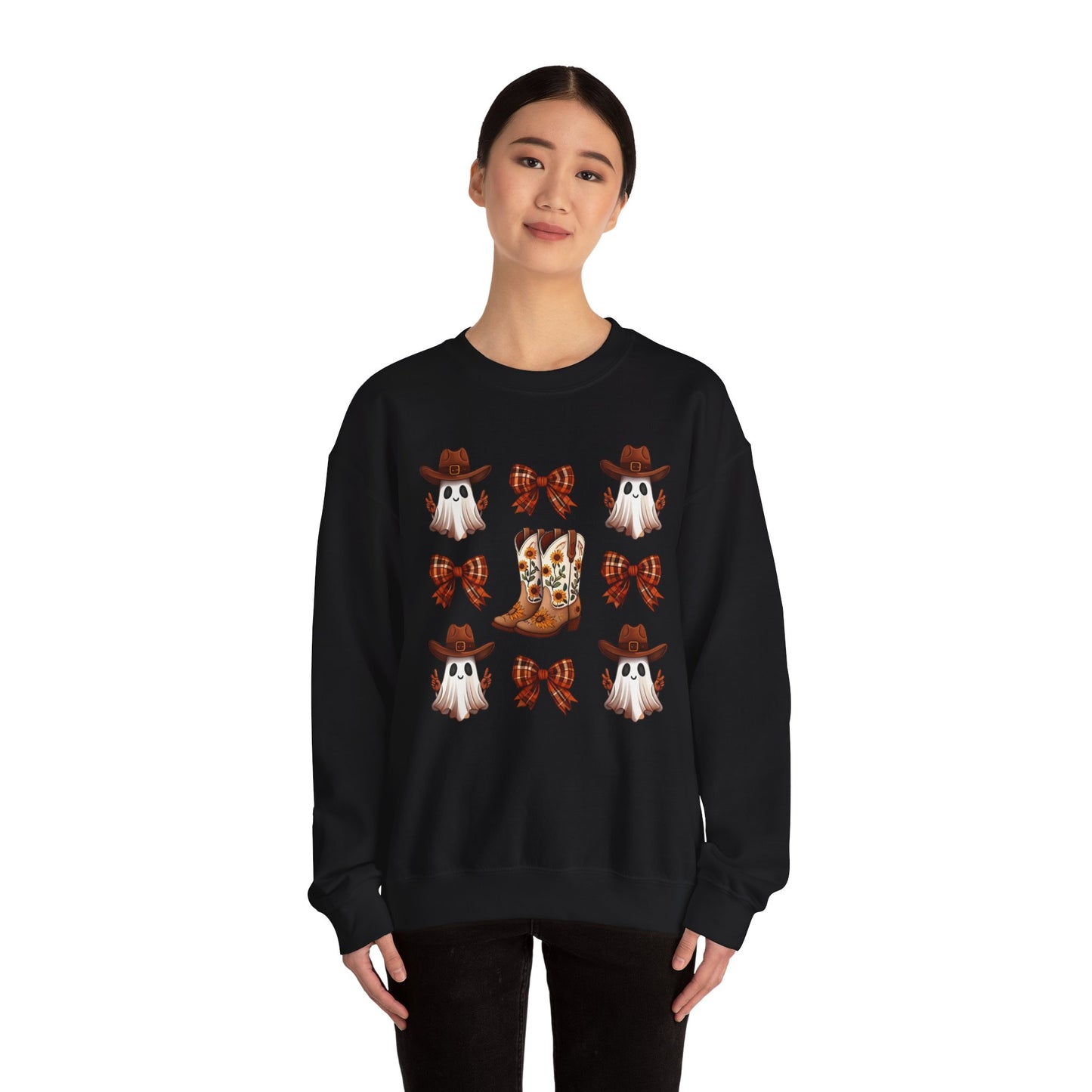 Ghostly Cowboy Crewneck Sweatshirt | Halloween, Fall Fashion, Cozy Gift, Trendy Sweater, Unisex Apparel