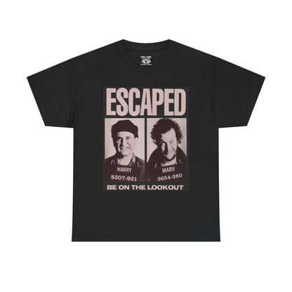Escaped Mugshot Home Alone Unisex Heavy Cotton Tee | Fun Gift for Fans, Casual Wear, Novelty Tee, Humor Shirt, Movie Lovers