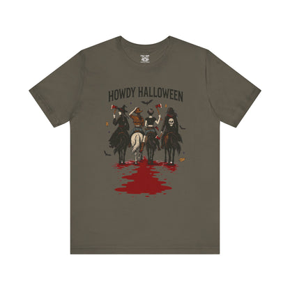 Howdy Halloween Unisex Tee, Spooky Graphic T-Shirt, Fall Festival Shirt, Halloween Costume Top, Casual Fall Wear