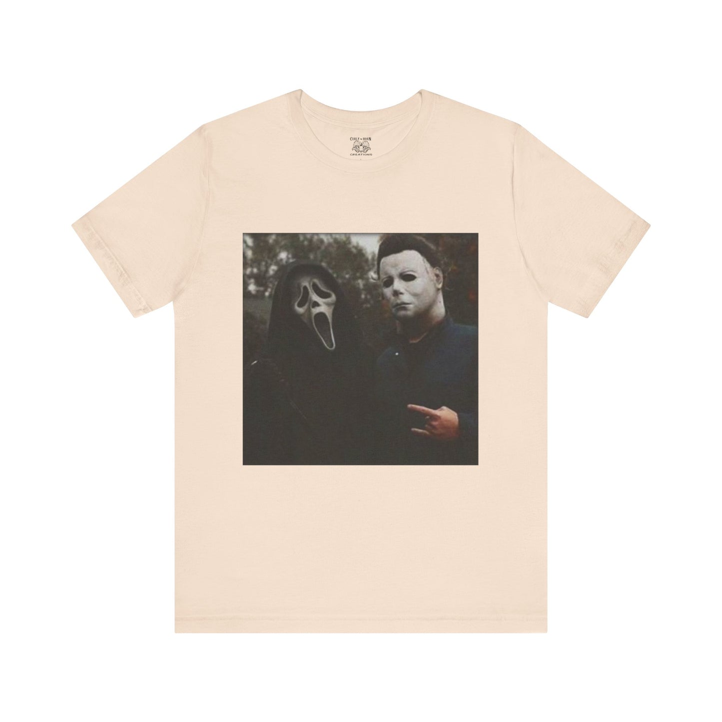 Horror Movie Graphic Tee, Unisex Jersey Short Sleeve Tee, Halloween Costume Shirt, Scary Movie Fan Apparel, Spooky Themed Tee