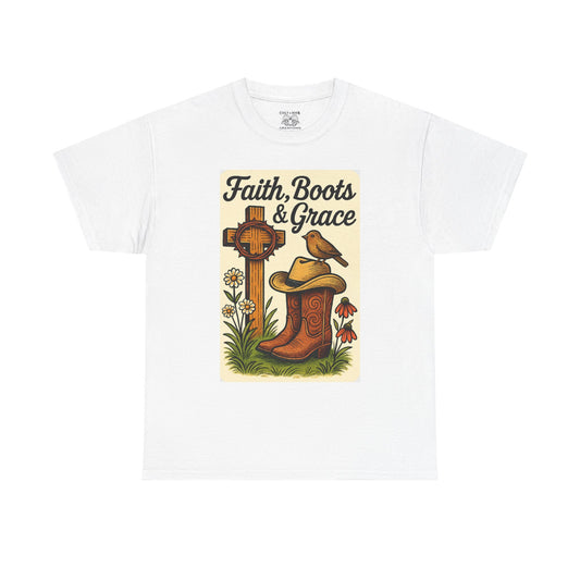 Faith, Boots & Grace Unisex Tee - Country Style, Inspirational Gift, Western Fashion, Outdoor Wear, Everyday Comfort