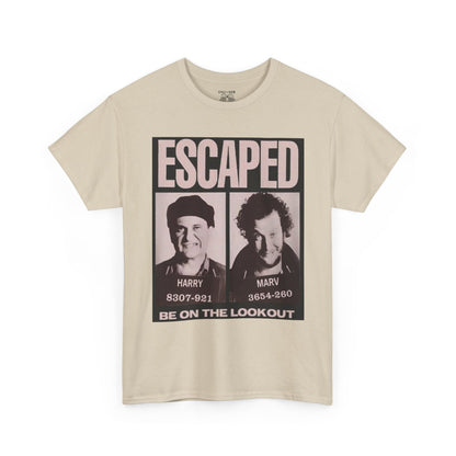 Escaped Mugshot Home Alone Unisex Heavy Cotton Tee | Fun Gift for Fans, Casual Wear, Novelty Tee, Humor Shirt, Movie Lovers