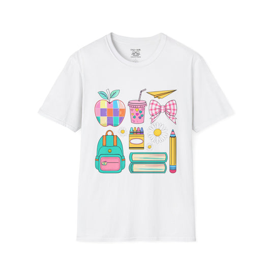 Back to School Unisex T-Shirt, Cute Teacher Gift, Classroom Vibes Shirt, Student Apparel, School Supplies Design Tee