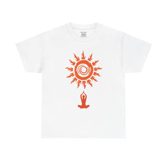 Sunshine Spirit Unisex Heavy Cotton Tee | Relaxed Fit, Bohemian Style, Yoga Shirt, Casual Wear, Gift for Nature Lovers