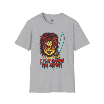 Retro Chucky Horror Game T-Shirt, Gamer Apparel, Unique Gift for Gamers, Halloween Costume, Playful Casual Wear