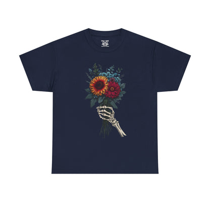 Gothic Floral Tee, Skeleton Hand Tee, Unisex Graphic Shirt, Halloween Apparel, Alternative Fashion T-Shirt