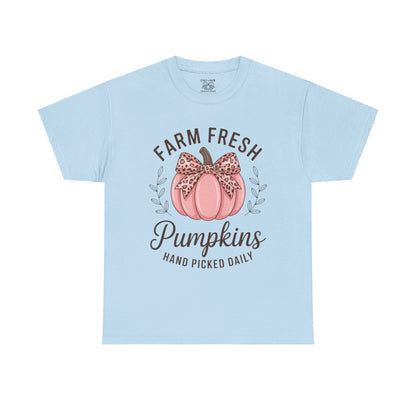 Farm Fresh Pumpkins Unisex T-Shirt, Fall Apparel, Pumpkin Spice Shirt, Autumn Tee, Halloween Gift, Cozy Fall Clothing