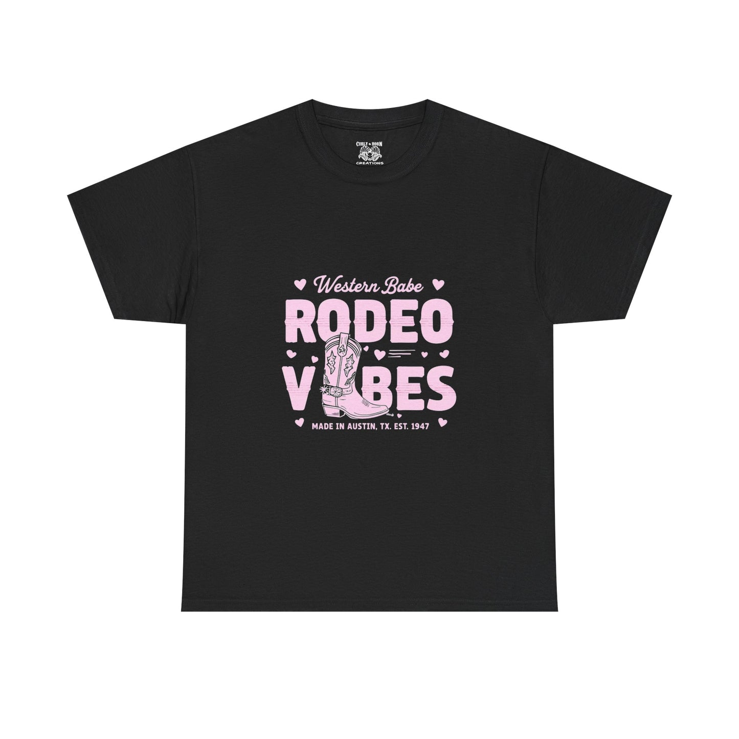 Western Babe Rodeo Vibes Unisex Heavy Cotton Tee, Graphic Tee, Rodeo Apparel, Country Music Shirt, Western Style, Casual Wear