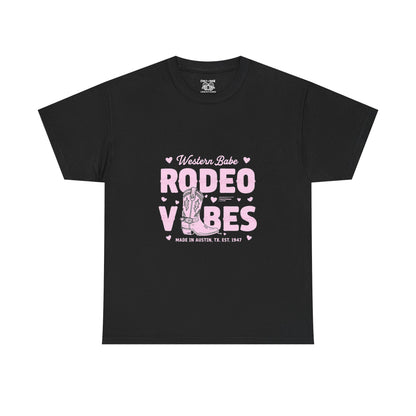 Western Babe Rodeo Vibes Unisex Heavy Cotton Tee, Graphic Tee, Rodeo Apparel, Country Music Shirt, Western Style, Casual Wear