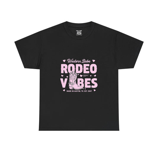 Western Babe Rodeo Vibes Unisex Heavy Cotton Tee, Graphic Tee, Rodeo Apparel, Country Music Shirt, Western Style, Casual Wear