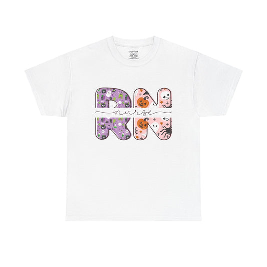 Playful RN Graphic Tee, Unisex Cotton Shirt, Fun Nurse Gift, Casual Wear, Nursing Student Apparel, Halloween Vibe