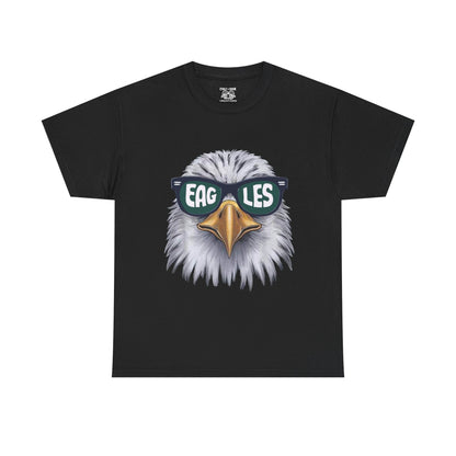 Eagle Sunglasses Tee, Unisex Cotton T-Shirt for Eagle Fans, Perfect for Sports Events, Casual Wear, Gift, Outdoor Adventures