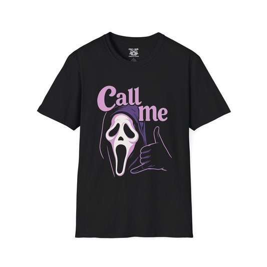 Scream-Inspired Unisex T-Shirt - 'Call Me', Halloween Costume, Movie Buff Gift, Casual Wear, Spooky Vibes