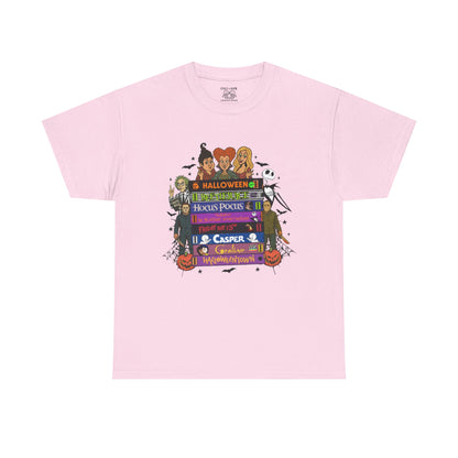 Halloween Themed Unisex Heavy Cotton Tee, Graphic Tee, Book Lovers Gift, Spooky Season Apparel, Fall Fashion, Costume Replacement
