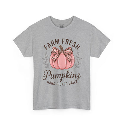 Farm Fresh Pumpkins Unisex T-Shirt, Fall Apparel, Pumpkin Spice Shirt, Autumn Tee, Halloween Gift, Cozy Fall Clothing