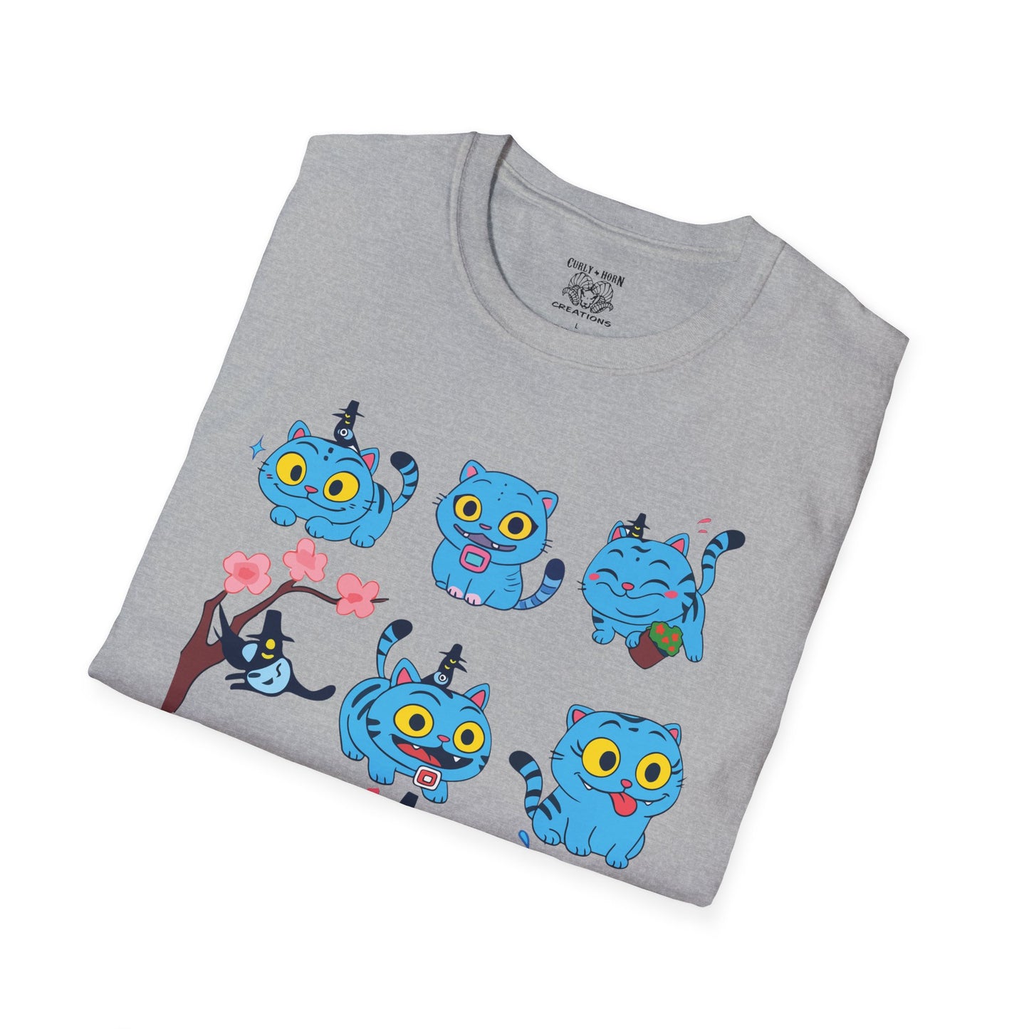 Derpy Cat Graphic T-Shirt, Softstyle Tee, Unisex Shirt for Cat Lovers, Gift for Pet Owners, Fun Casual Wear