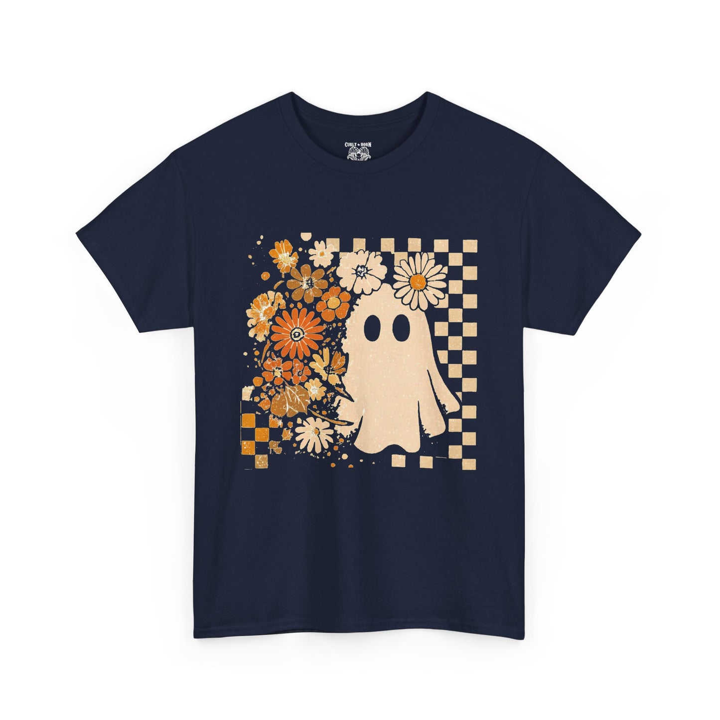 Vintage Ghost Flower Tee, Casual Tee, Unisex T-Shirt, Graphic Tee, Vintage Style Shirt, Unique Gift Idea