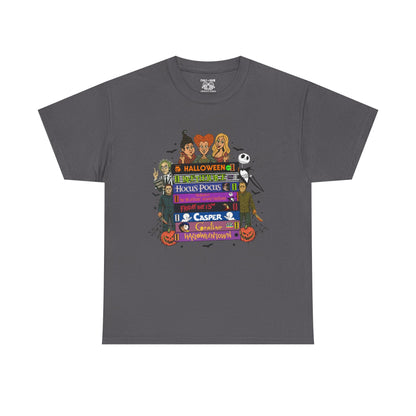 Halloween Themed Unisex Heavy Cotton Tee, Graphic Tee, Book Lovers Gift, Spooky Season Apparel, Fall Fashion, Costume Replacement
