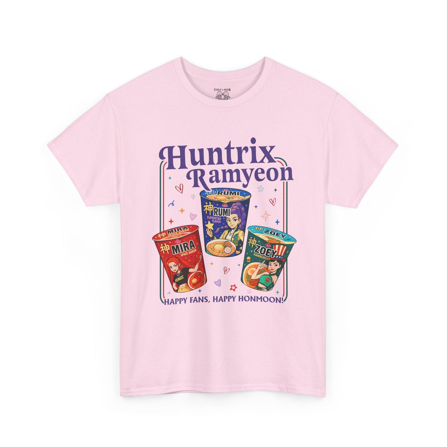 Huntrix Demon Hunter Unisex Heavy Cotton Tee, Fun Casual Wear, Perfect for Food Lovers, Gift for Friends, Anime Lovers Tee