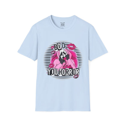 Halloween Ghost Face T-Shirt, Boo You Horror Tee, Unisex Softstyle Tee, Spooky Shirt for Costume Party, Trendy Halloween Apparel