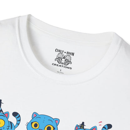 Derpy Cat Graphic T-Shirt, Softstyle Tee, Unisex Shirt for Cat Lovers, Gift for Pet Owners, Fun Casual Wear