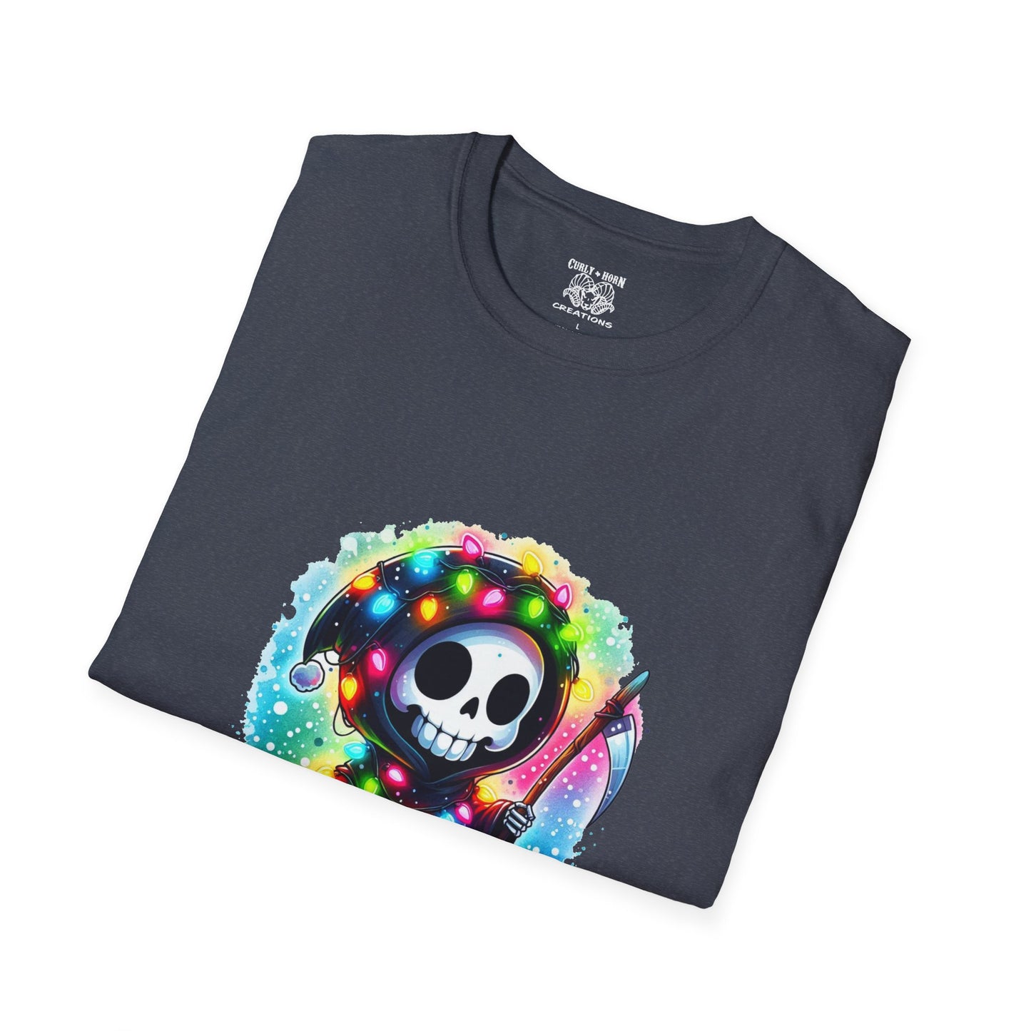Holly Jolly Skull T-Shirt - Fun Unisex Tee for Holiday Cheer, Halloween, Christmas, Gift for Friends, Graphic Shirt