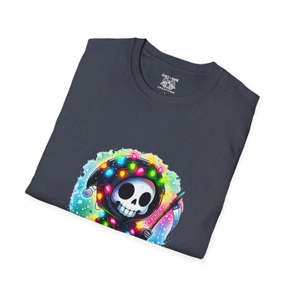 Holly Jolly Skull T-Shirt - Fun Unisex Tee for Holiday Cheer, Halloween, Christmas, Gift for Friends, Graphic Shirt