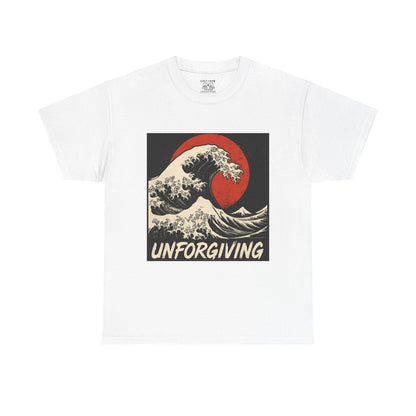 Unforgiving Wave Graphic Tee, Ocean Lover Shirt, Casual Unisex Tee, Art Inspired T-Shirt, Unique Beach Wear
