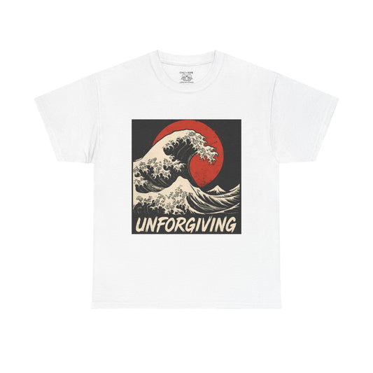 Unforgiving Wave Graphic Tee, Ocean Lover Shirt, Casual Unisex Tee, Art Inspired T-Shirt, Unique Beach Wear