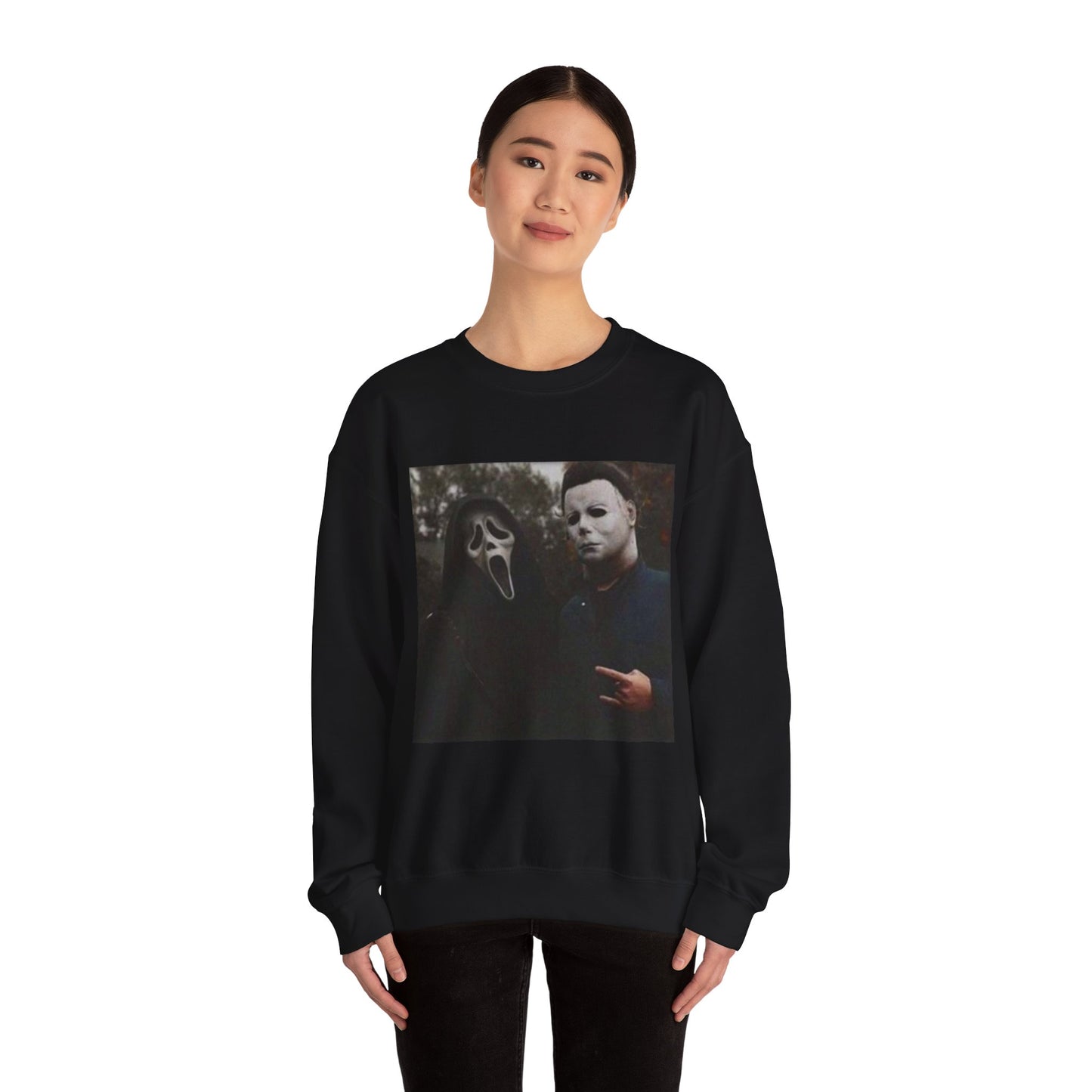 Spooky Horror Movie Sweatshirt, Cozy Fall Apparel, Unisex Crewneck, Halloween Clothing, Movie Night, Scary Vibes, Gift for Horror Fans