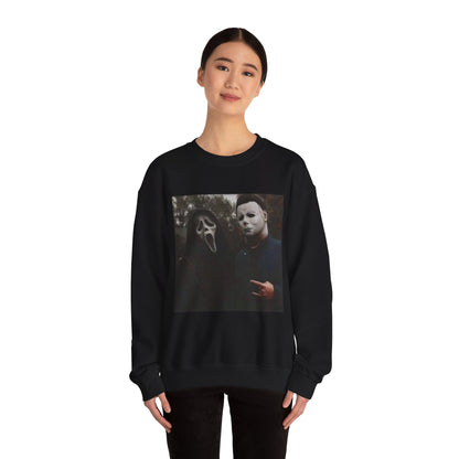Spooky Horror Movie Sweatshirt, Cozy Fall Apparel, Unisex Crewneck, Halloween Clothing, Movie Night, Scary Vibes, Gift for Horror Fans