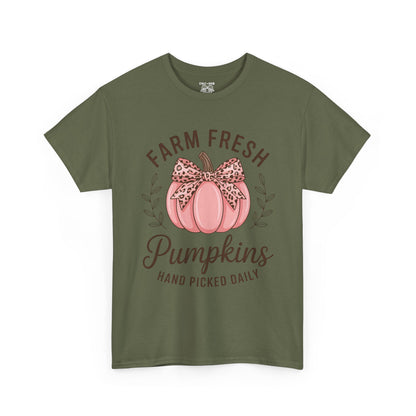 Farm Fresh Pumpkins Unisex T-Shirt, Fall Apparel, Pumpkin Spice Shirt, Autumn Tee, Halloween Gift, Cozy Fall Clothing