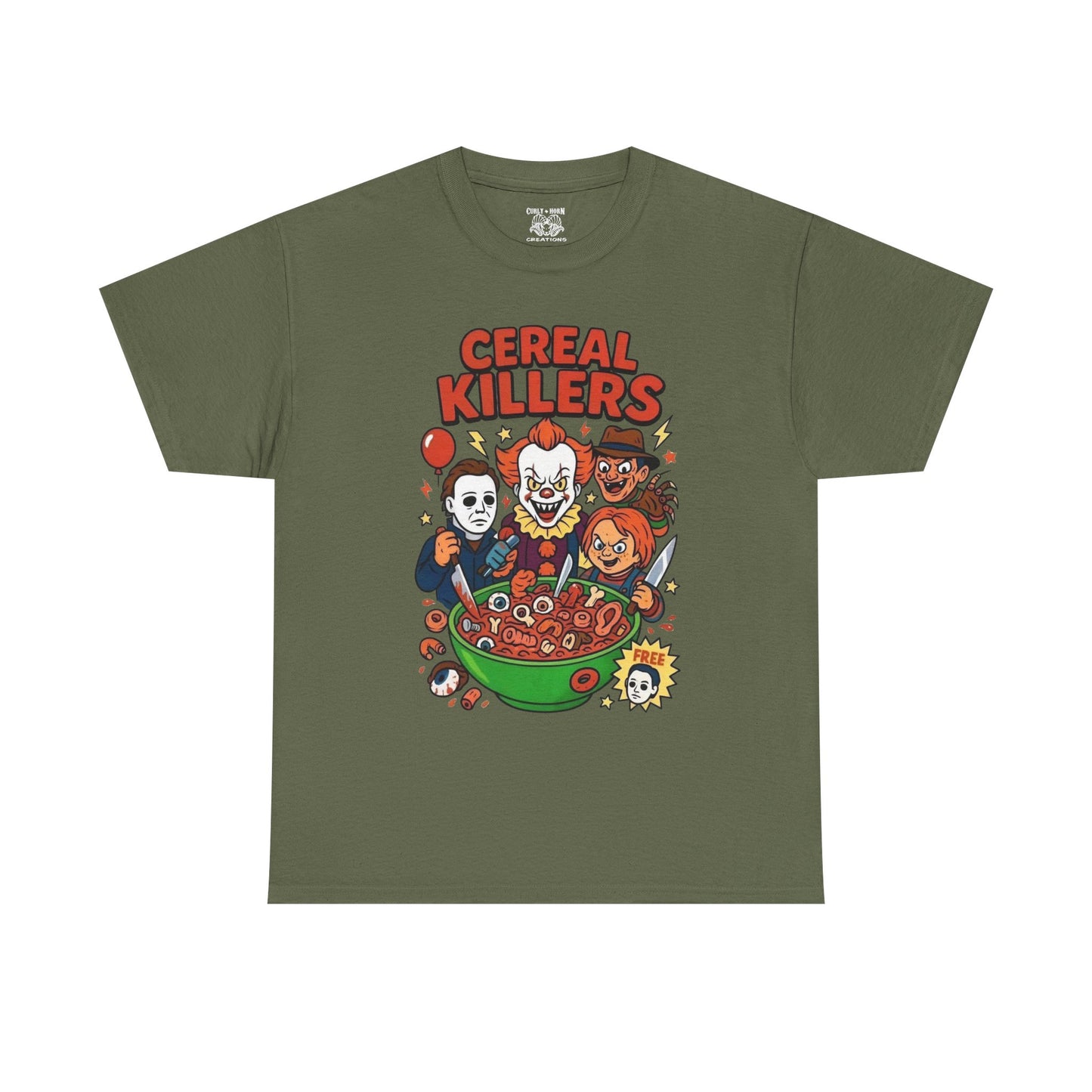 Cereal Killers Tee - Fun Halloween T-Shirt, Horror Movie Merch, Unisex Graphic Shirt, Spooky Costume Top, Unique Gift Idea