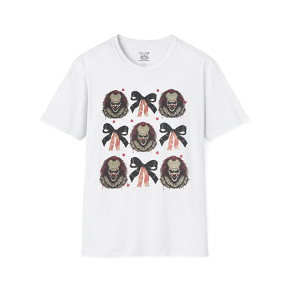 Creepy Clown Graphic T-Shirt for Horror Fans, Perfect for Halloween or Everyday Wear, Gifts for Movie Lovers