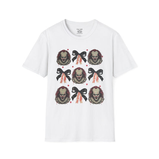 Creepy Clown Graphic T-Shirt for Horror Fans, Perfect for Halloween or Everyday Wear, Gifts for Movie Lovers
