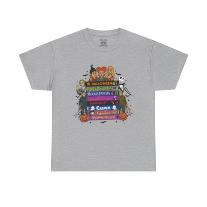 Halloween Themed Unisex Heavy Cotton Tee, Graphic Tee, Book Lovers Gift, Spooky Season Apparel, Fall Fashion, Costume Replacement
