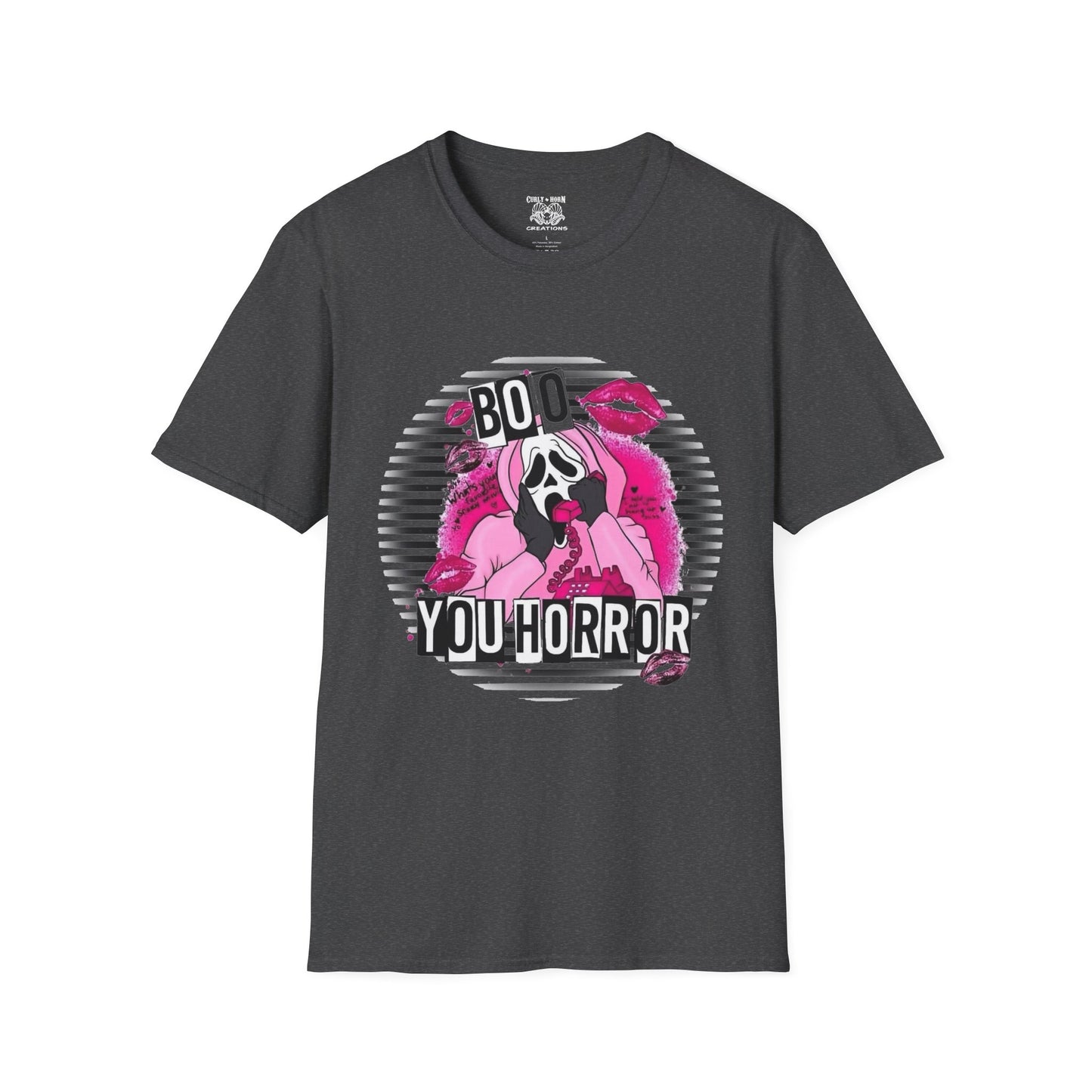 Halloween Ghost Face T-Shirt, Boo You Horror Tee, Unisex Softstyle Tee, Spooky Shirt for Costume Party, Trendy Halloween Apparel
