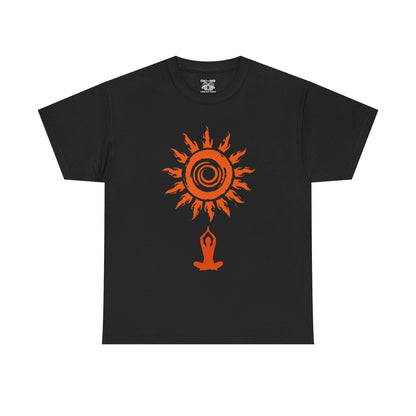 Sunshine Spirit Unisex Heavy Cotton Tee | Relaxed Fit, Bohemian Style, Yoga Shirt, Casual Wear, Gift for Nature Lovers