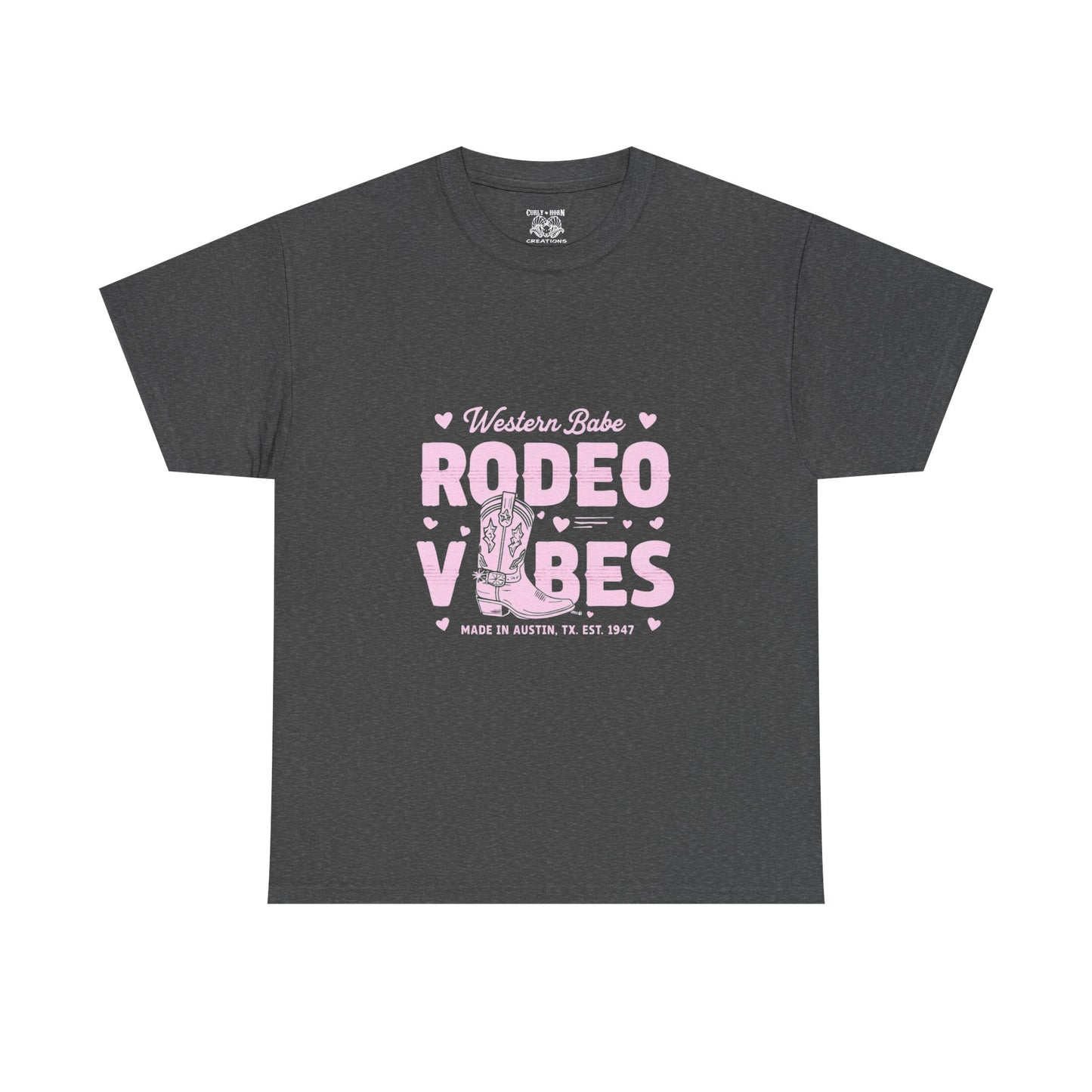 Western Babe Rodeo Vibes Unisex Heavy Cotton Tee, Graphic Tee, Rodeo Apparel, Country Music Shirt, Western Style, Casual Wear
