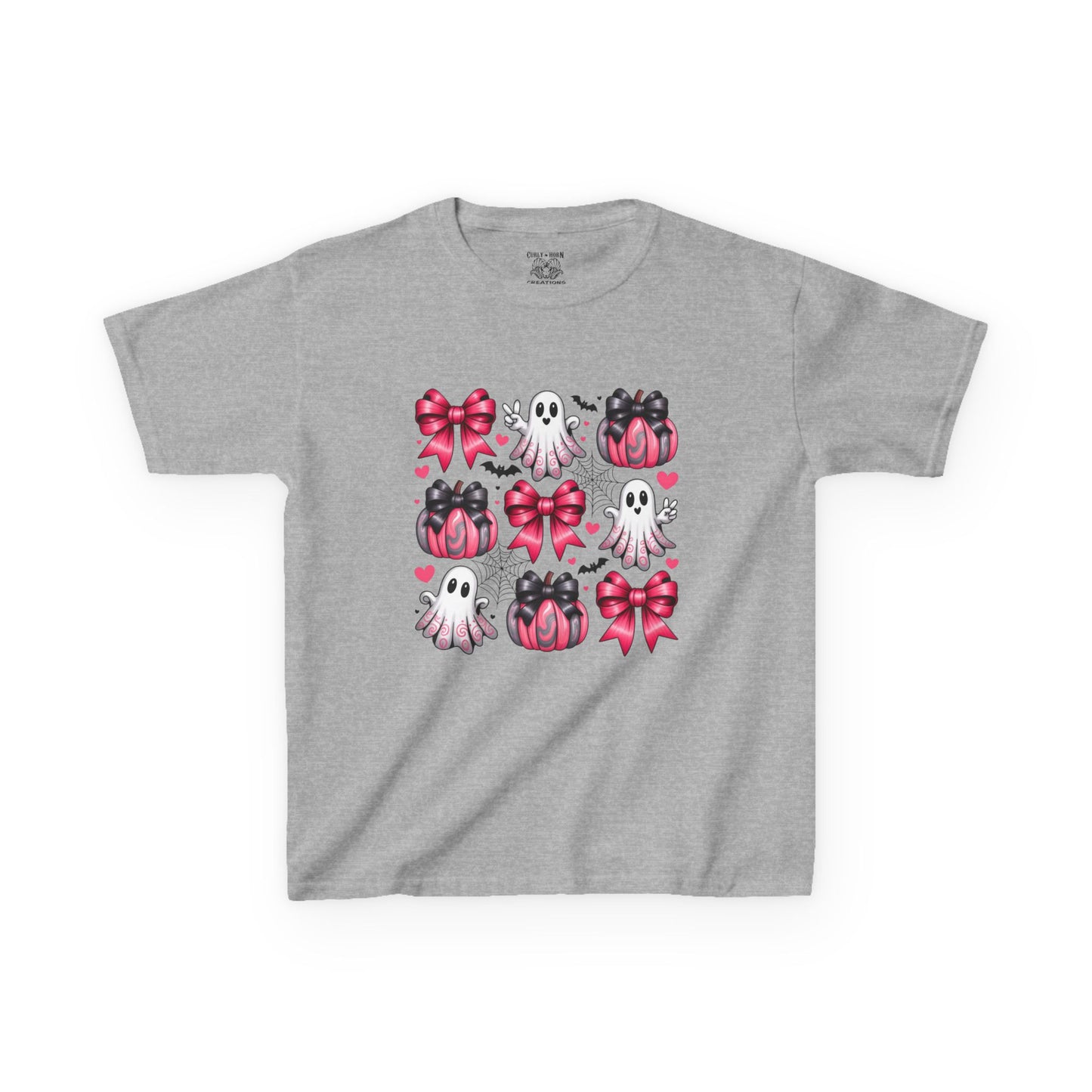 Cute Ghosts & Bows Kids Tee, Halloween Shirt, Gift for Kids, Spooky Season Apparel, Fun Ghost T-Shirt