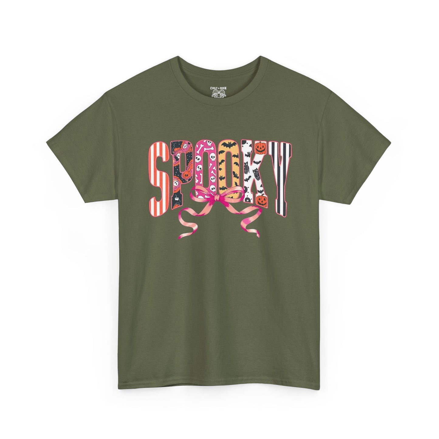 Spooky Unisex Heavy Cotton Tee - Halloween Shirt, Graphic T-Shirt, Soft Cotton Apparel, Festival Wear, Fall Fashion