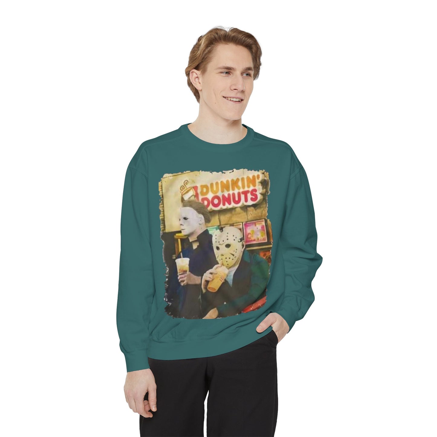 Funny Sweatshirt with Horror Movie Theme, Unisex Garment-Dyed Top, Perfect for Halloween, Gift for Movie Lovers, Cozy Casual Wear, [...]