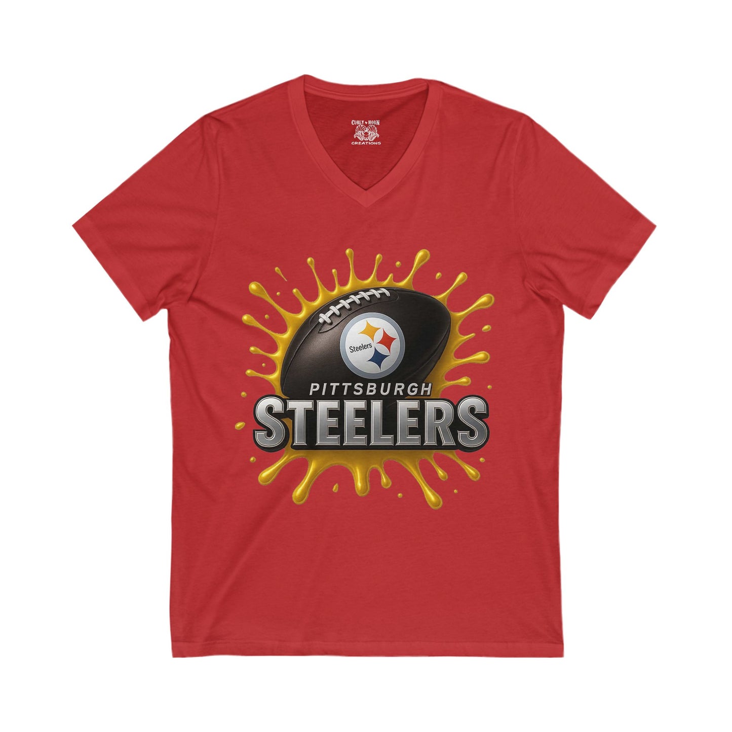 Pittsburgh Steelers V-Neck Tee, Comfortable Sports Shirt, Unisex Fan Apparel, Perfect for Game Day, Gift for Steelers Fans