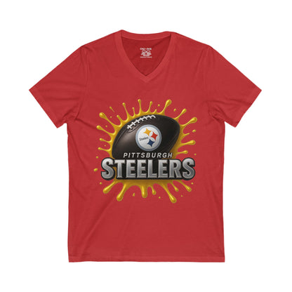 Pittsburgh Steelers V-Neck Tee, Comfortable Sports Shirt, Unisex Fan Apparel, Perfect for Game Day, Gift for Steelers Fans