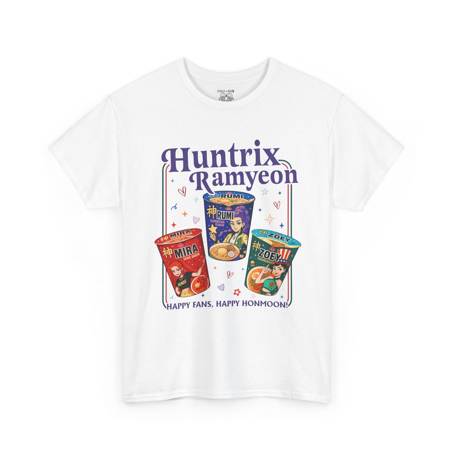 Huntrix Demon Hunter Unisex Heavy Cotton Tee, Fun Casual Wear, Perfect for Food Lovers, Gift for Friends, Anime Lovers Tee