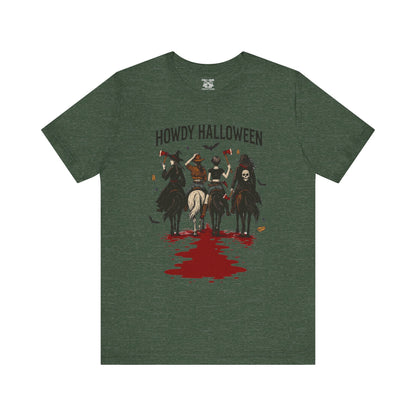 Howdy Halloween Unisex Tee, Spooky Graphic T-Shirt, Fall Festival Shirt, Halloween Costume Top, Casual Fall Wear